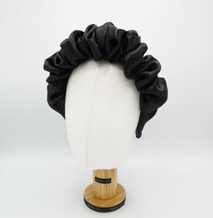 veryshine.com Black queens headbands glossy satin volume wave headband stylish hairband women hair accessories