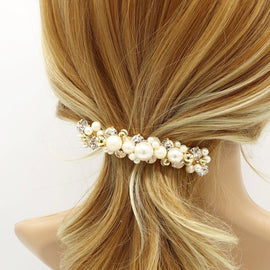 veryshine.com Bridal acc. pearl rhinestone beaded hair barrette ornament embellished french barrette women  hair accessory