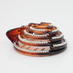 veryshine.com claw/banana/barrette Brown Circle Crescendo Cubic Dazzling Rhinestone Hair Jaw Claw