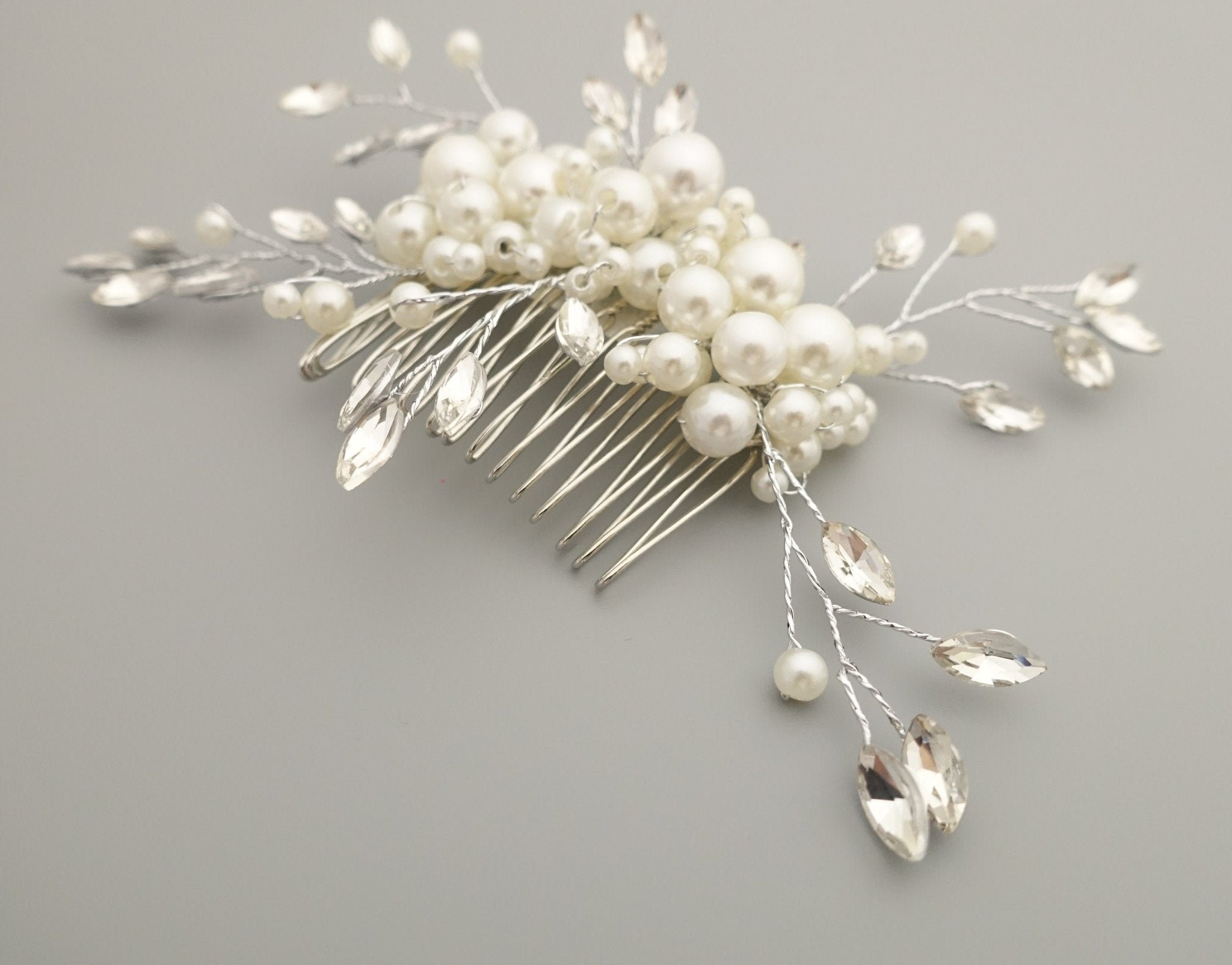 veryshine.com claw/banana/barrette faux pearl acrylic ball glass stone decorated hair clip brooch dress hair comb