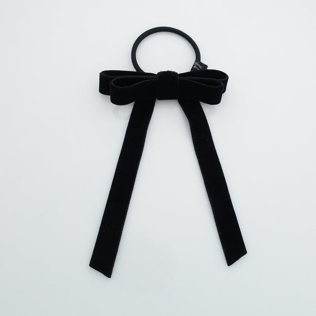 veryshine.com claw/banana/barrette Hair tie Velvet bow french barrette comb hair elastic stylish black velvet hair accessory for women