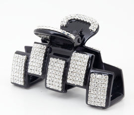 veryshine.com claw/banana/barrette Rectangle Black Quadrangle Block connection rhinestone decorative  hair jaw claw  Series-25