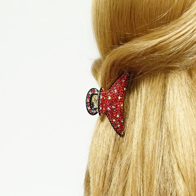 veryshine.com claw/banana/barrette Red small hand mounted czech rhinestone half hair claw jeweled hair clamp