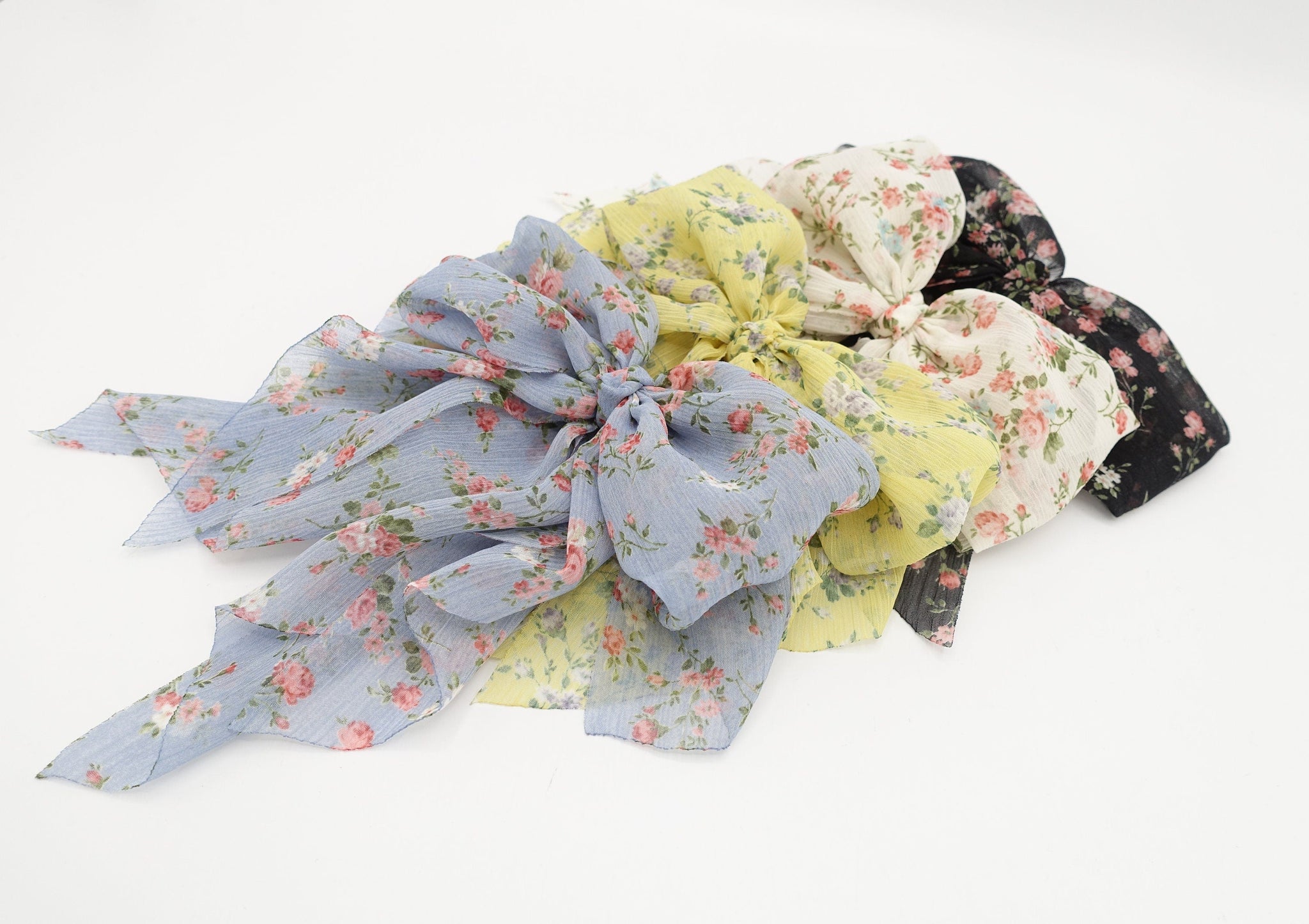 veryshine.com crinkled chiffon floral hair bow for women