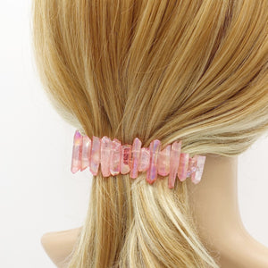 veryshine.com crystal stone hair barrette quartz dyed natural hair accessory for women