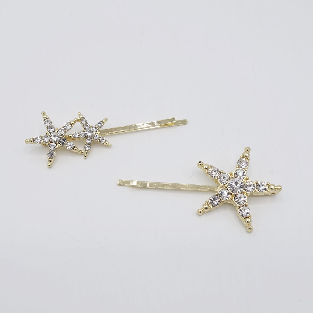 veryshine.com Gold star rhinestone bobby set