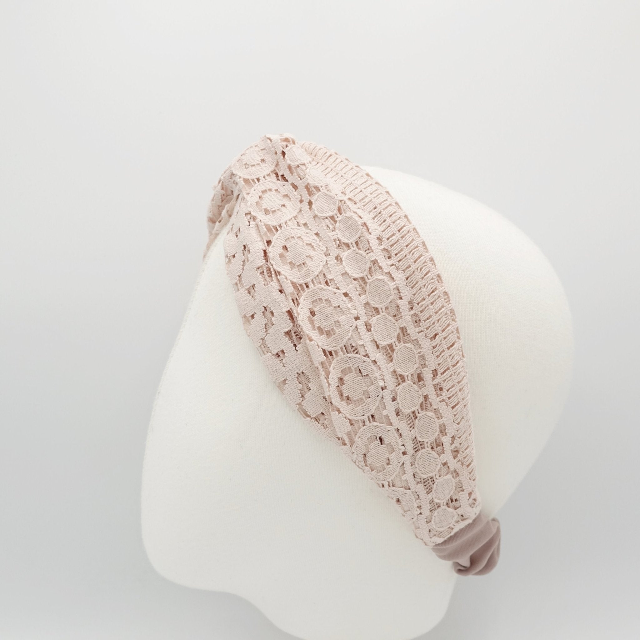 veryshine.com hairband/headband Beige pink lace cross hair turban twist headband women hair accessory