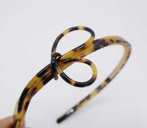 veryshine.com Headband Amber cellulose acetate tail bow knot headband