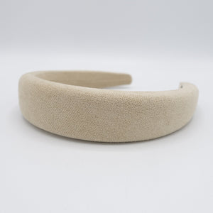 veryshine.com Headband Beige Suede fabric headband, padded headband for women