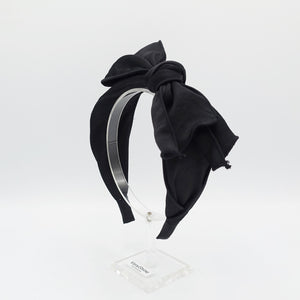 veryshine.com Headband Black bow knot headband glossy fabric hairband women hair accessory