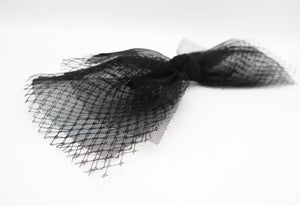 veryshine.com Headband black mesh tulle hair bow voluminous veil bow knot headband fascinator hair accessory for women