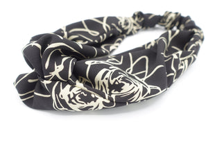 veryshine.com Headband Black rose print headband cross hair turban woman hair accessory