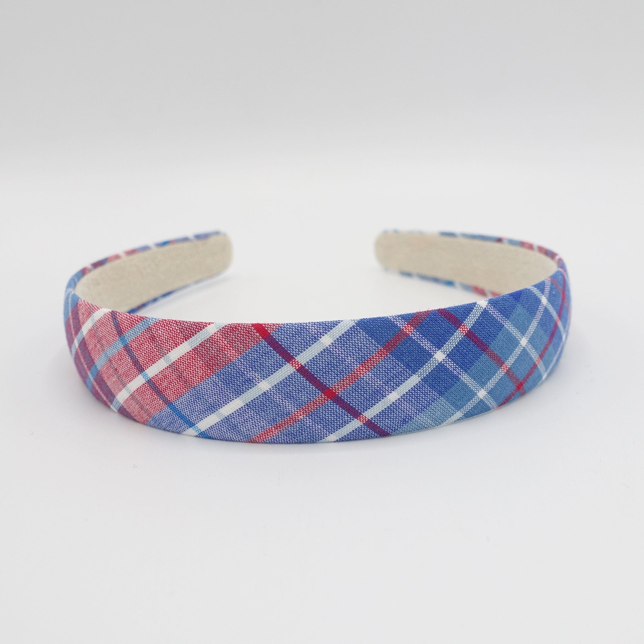 veryshine.com Headband Blue plaid check headband basic hairband for women