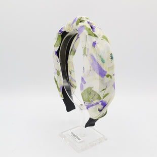veryshine.com Headband chiffon big floral print knot headband flower top knotted hairband women hair accessory