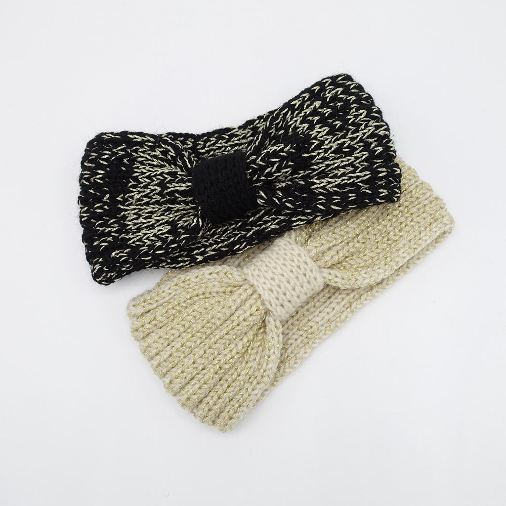 veryshine.com Headband golden glittering knit knot headband for women