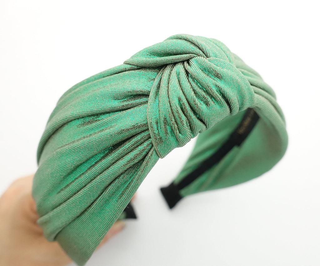 veryshine.com Headband Green metallic front knot headband dazzling fashion hairband women hair accessory