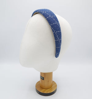 veryshine.com Headband grid denim padded headband casual cotton hairband for women