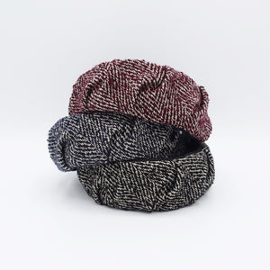 veryshine.com Headband herringbone headband pleats hairband woolen Fall Winter stylish hair accessory for women