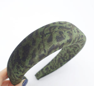 veryshine.com Headband Khaki green velvet headband leopard print hairband