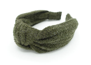 veryshine.com Headband Khaki knit top knot headband Fall Winter casual basic thick hairband woman hair accessory