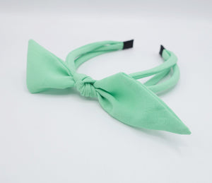 veryshine.com Headband Neon mint solid bow knot triple fabric strand headband thin hairband women hair accessory