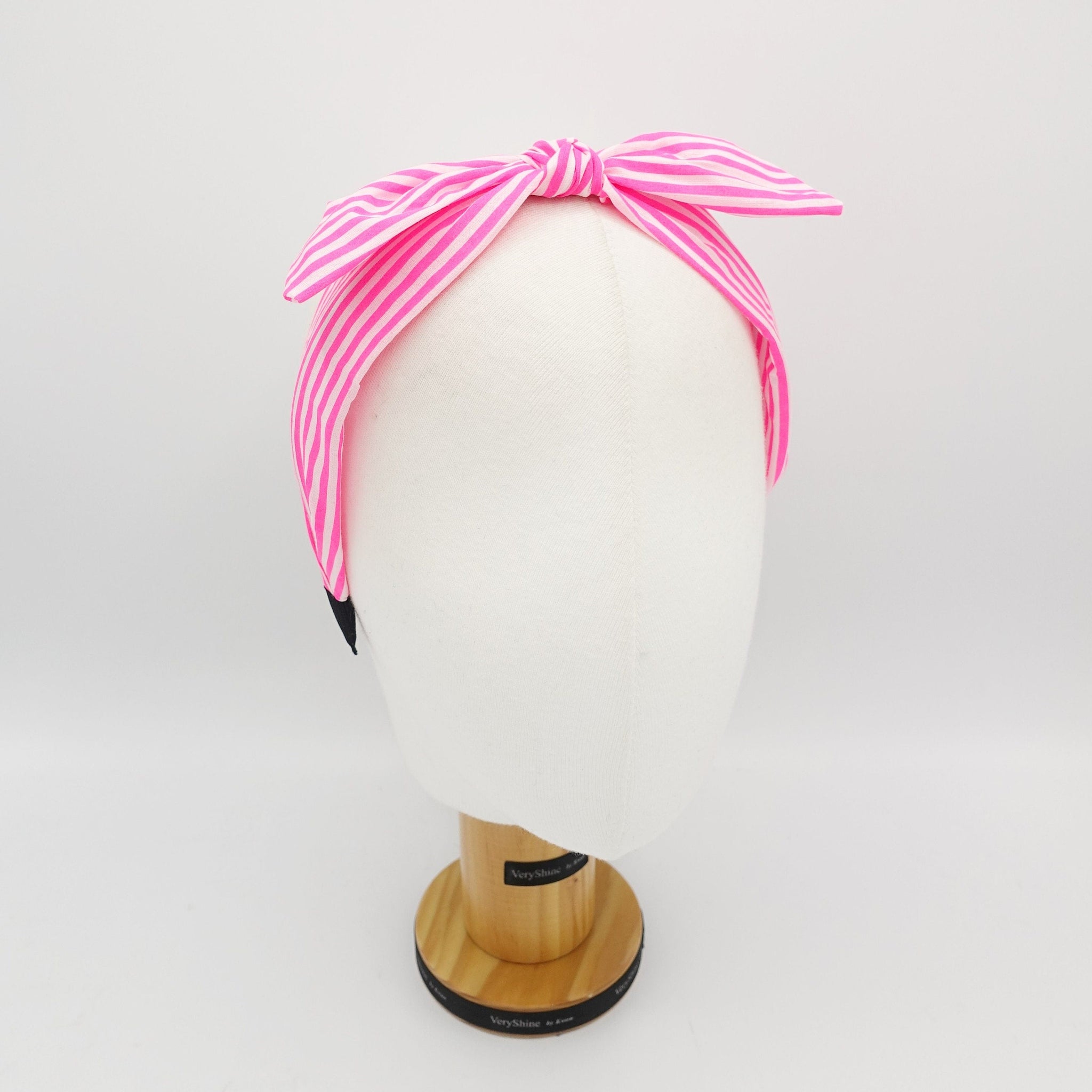 veryshine.com Headband neon stripe knot headband wire bow hairband women hair accessory