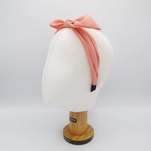 veryshine.com Headband Peach solid bow knot triple fabric strand headband thin hairband women hair accessory