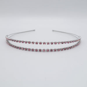 veryshine.com Headband Pink silver rhinestone thin headband bling jewel hairband for women