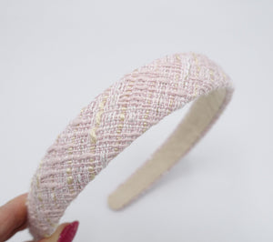 veryshine.com Headband Pink tweed headband, pastel headband, casual headband for women