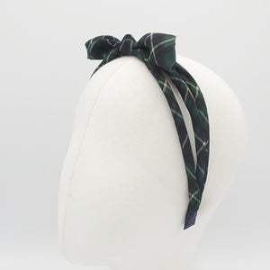 veryshine.com Headband plaid check bow knot headband triple strand headband thin hairband for women