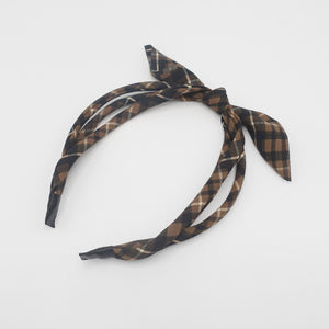 veryshine.com Headband plaid check bow knot headband triple strand headband thin hairband for women