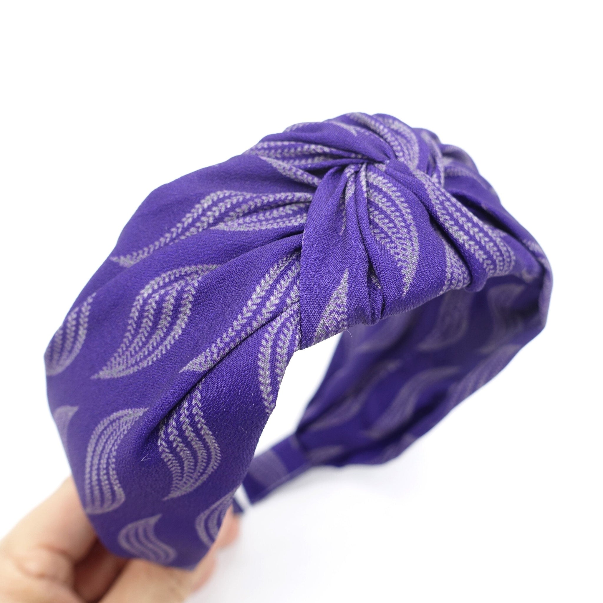 veryshine.com Headband Purple wave print top knot headband for women