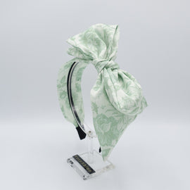 veryshine.com Headband Sage green bow headband, floral headband, Spring hair accessory for women