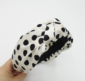 veryshine.com Headband silky satin top knot headband polka dot hairband women hair accessory