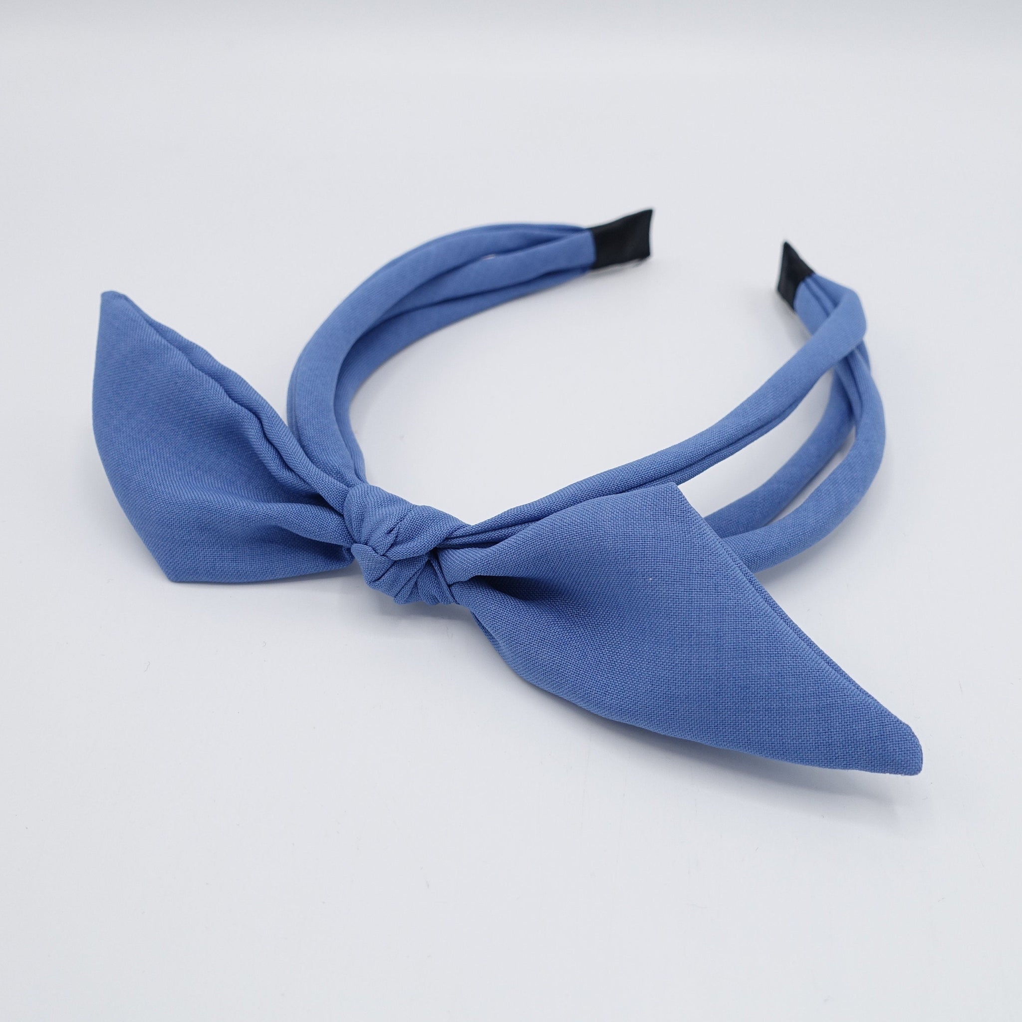 veryshine.com Headband solid bow knot triple fabric strand headband thin hairband women hair accessory