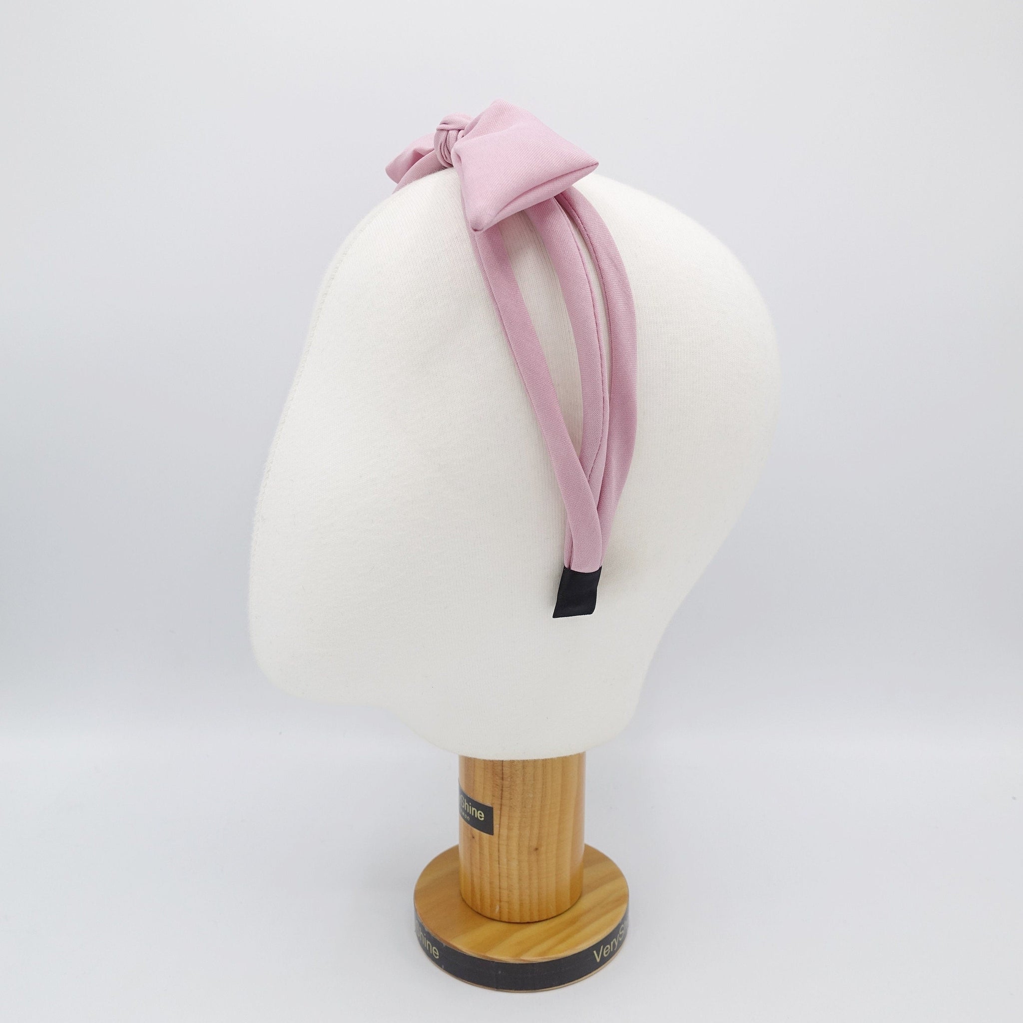 veryshine.com Headband solid bow knot triple fabric strand headband thin hairband women hair accessory