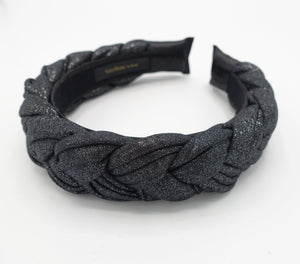 veryshine.com Headband solid glittering fabric braided headband stylish women plaited hairband hair accessory