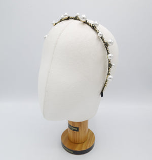 veryshine.com Headband thin headband pearl rhinestone embellished hairband for women