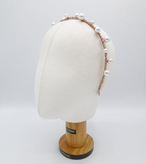 veryshine.com Headband thin headband pearl rhinestone embellished hairband for women