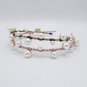 veryshine.com Headband thin headband pearl rhinestone embellished hairband for women