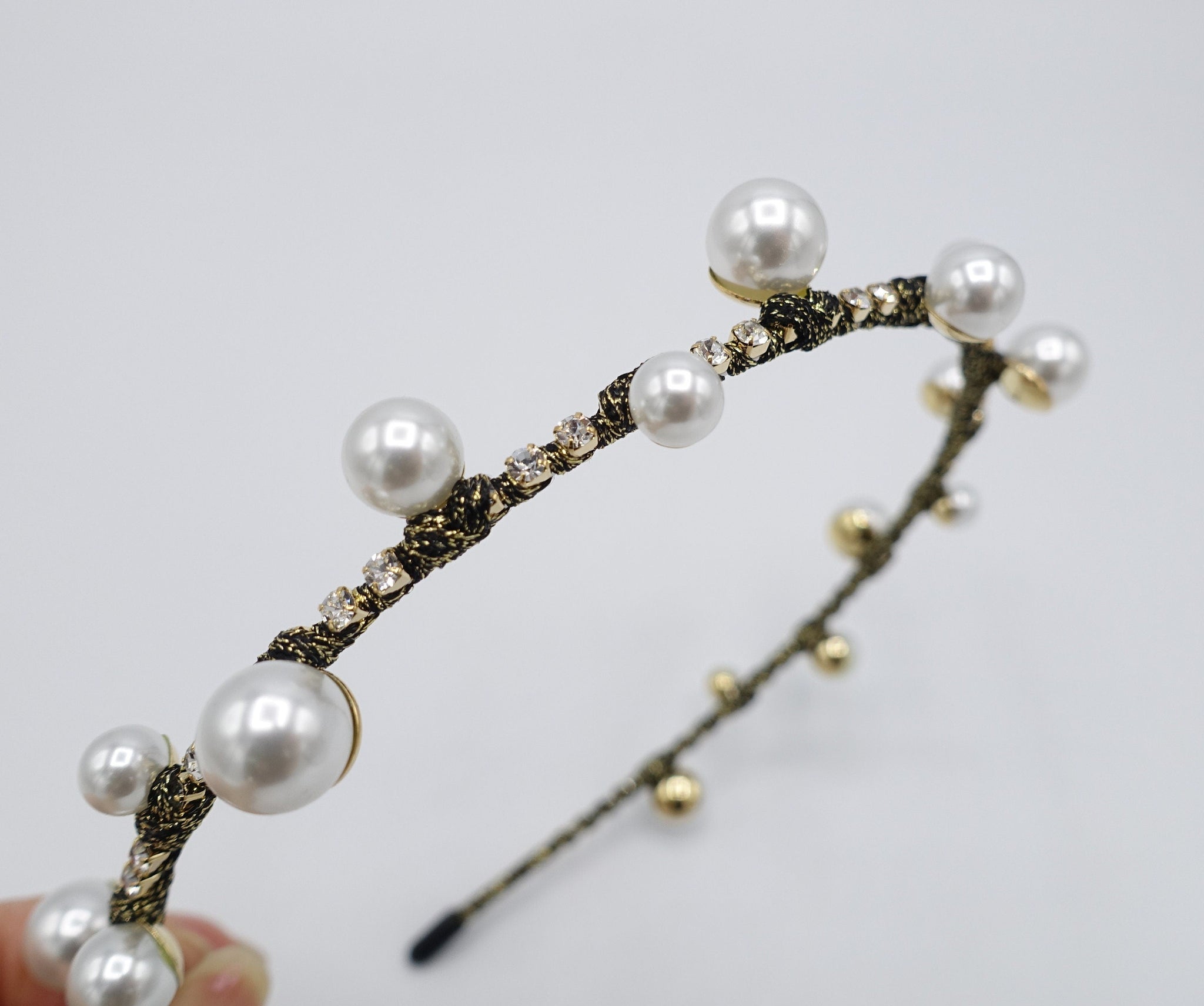 veryshine.com Headband thin headband pearl rhinestone embellished hairband for women