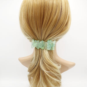 veryshine.com Jade crystal stone hair barrette quartz dyed natural hair accessory for women