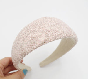 veryshine.com Pink linen padded headband wide hairband for women