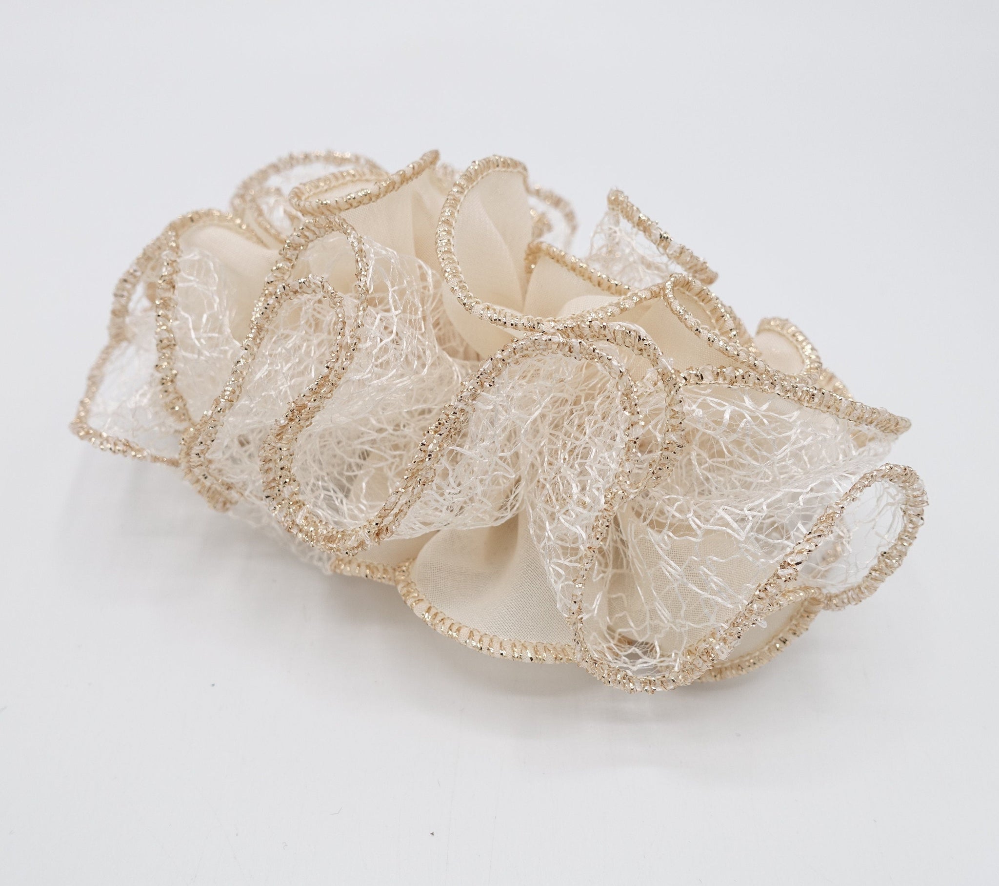 veryshine.com Scrunchies chiffon ruffle wave hair barrette