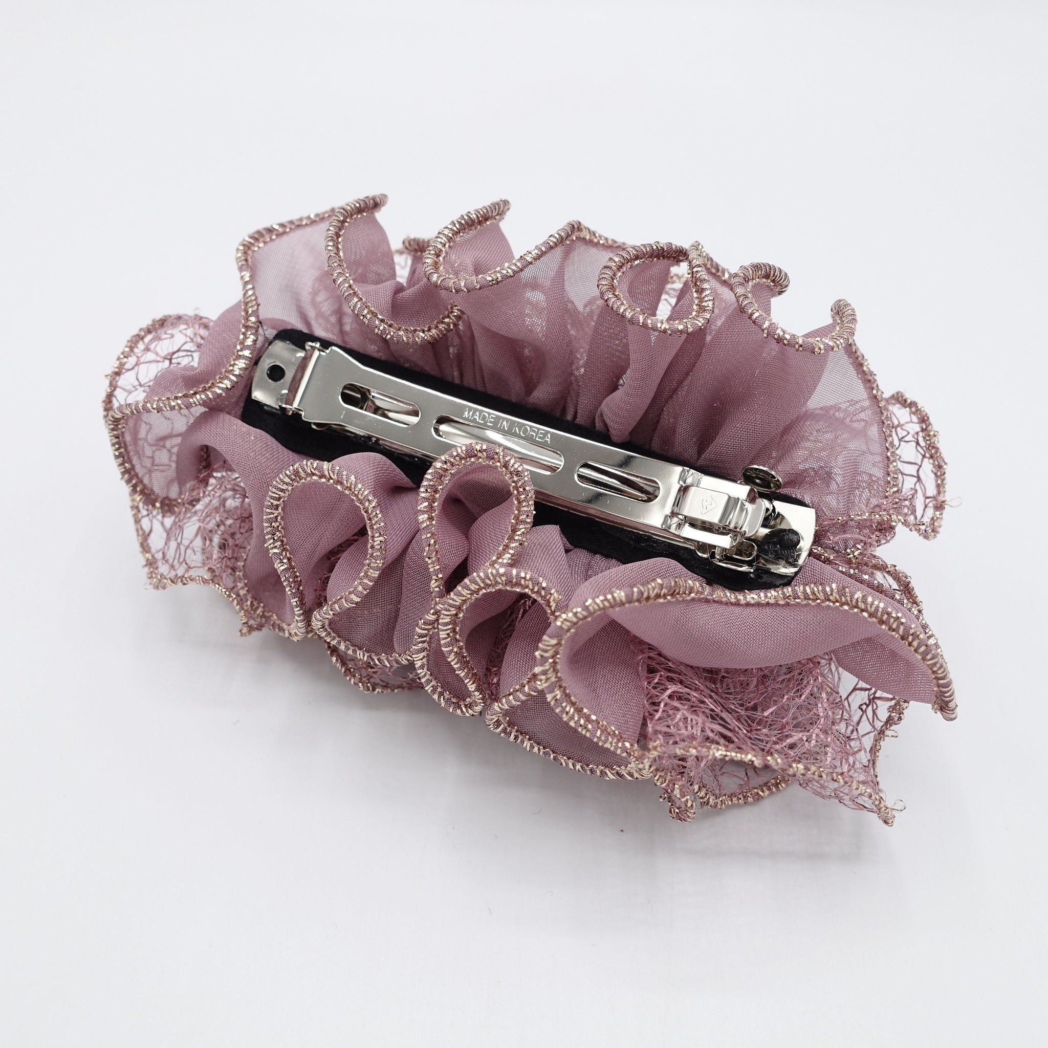 veryshine.com Scrunchies chiffon ruffle wave hair barrette