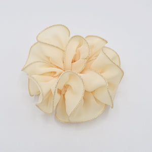 veryshine.com Scrunchies golden edge chiffon scrunchies ruffle hair tie for women