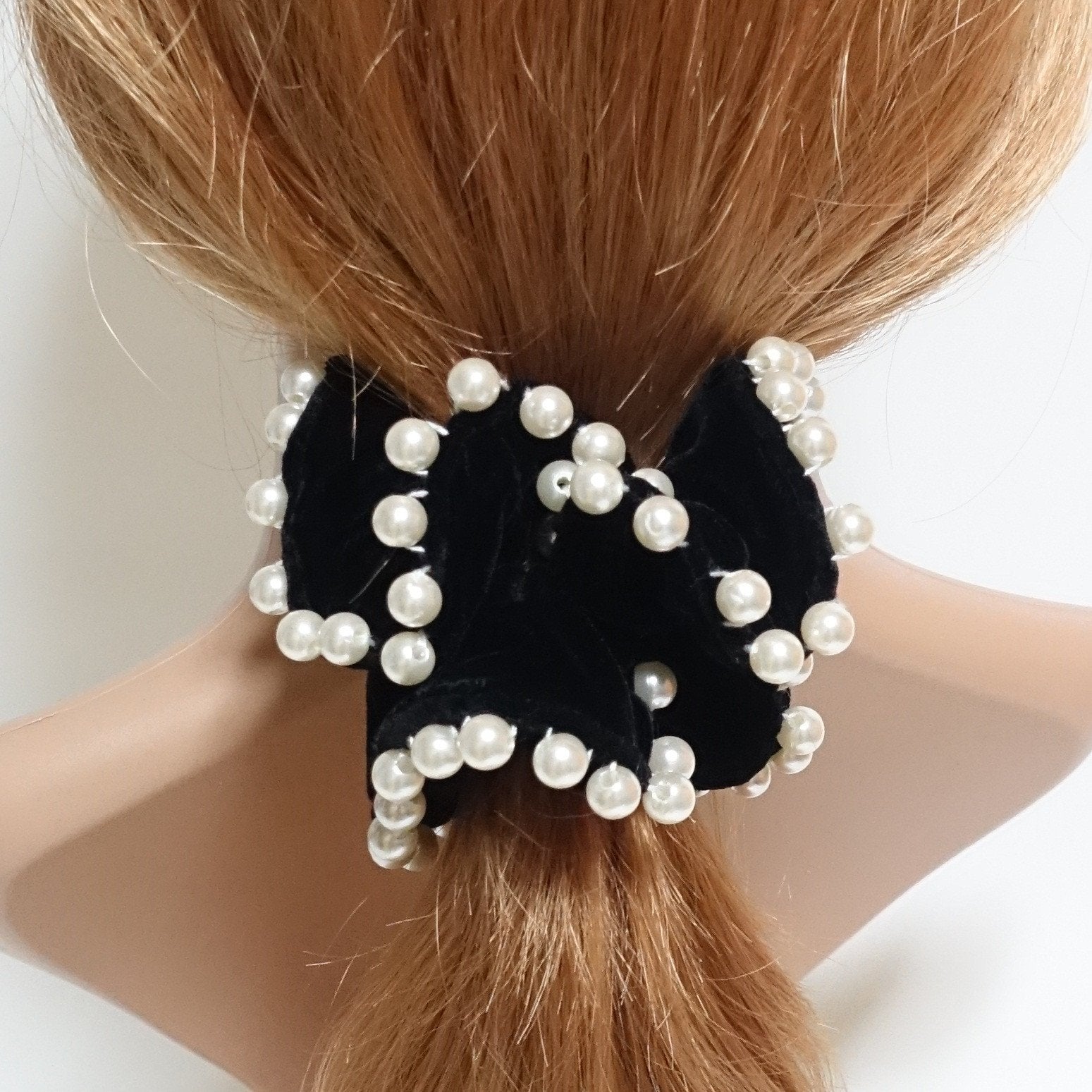 Pearl Ball Trim Silk Velvet Hair Ties Luxury Scrunchies – veryshine.com