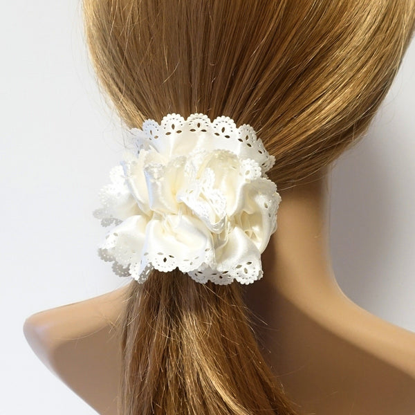 Pearl Decorated Satin Hair Scrunchies Hair Elastics Women Hair Accessories