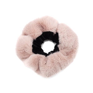 veryshine.com scrunchies/hair holder Pink fur velvet scrunchies two tone scrunchie stylish hair elastic women accessory