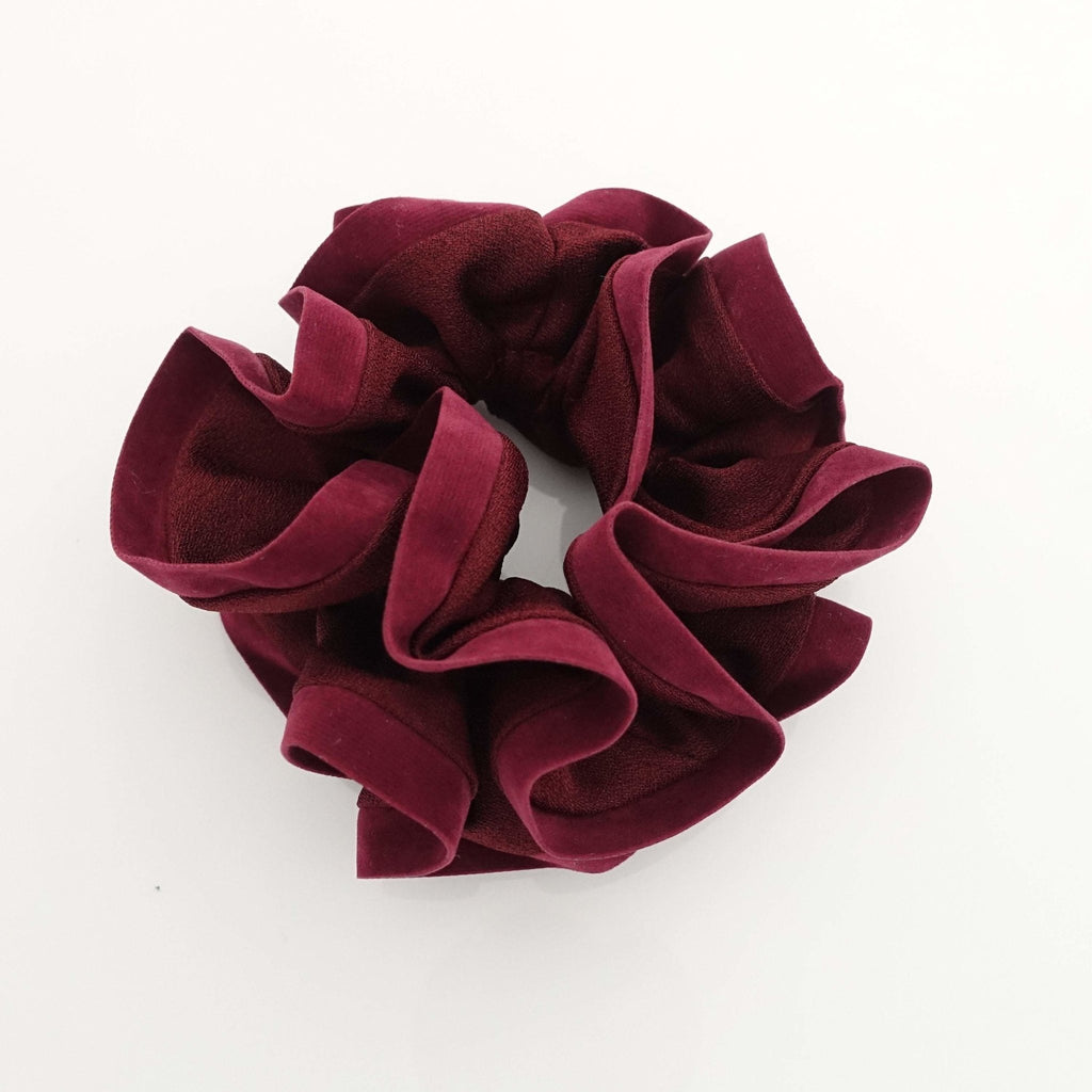 veryshine.com scrunchies/hair holder Red wine suede trim scrunchies Fall Winter fashion hair tie women hair accessory